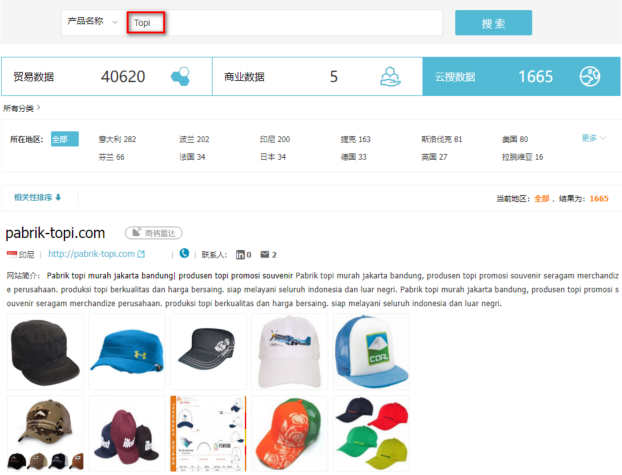 帽子数据,外贸客户,royal皇家88(集团) 贸易